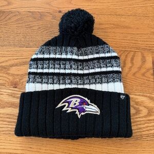 Baltimore Ravens Winter Beanie Snow Hat With Pom ‘47 Brand